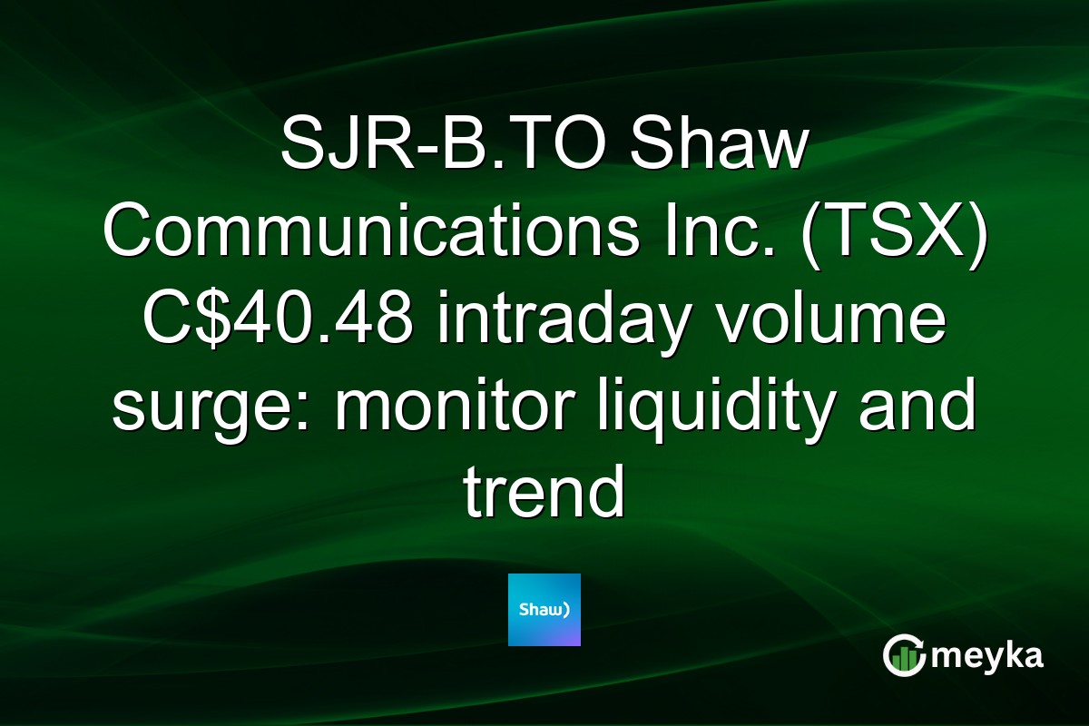 SJR-B.TO Shaw Communications Inc. (TSX) C$40.48 intraday volume surge: monitor liquidity and trend