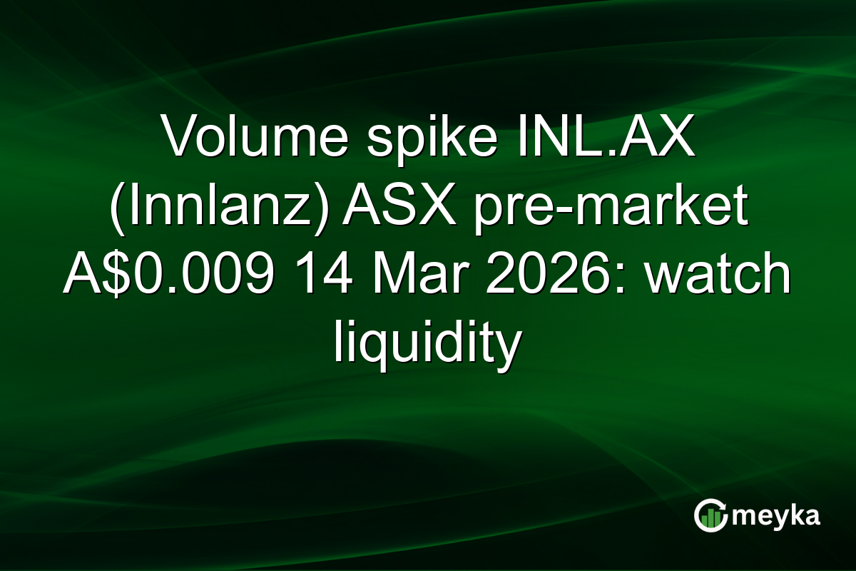 Volume spike INL.AX (Innlanz) ASX pre-market A$0.009 14 Mar 2026: watch liquidity