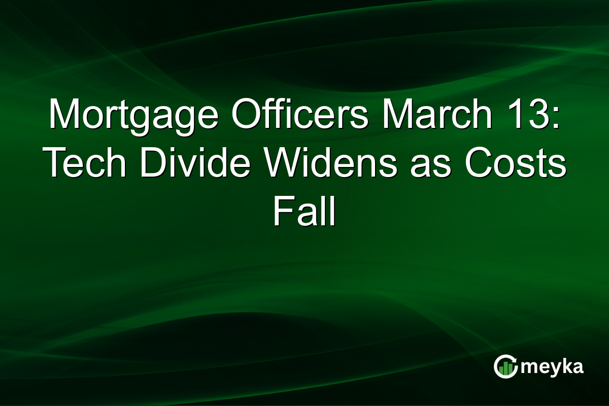 Mortgage Officers March 13: Tech Divide Widens as Costs Fall