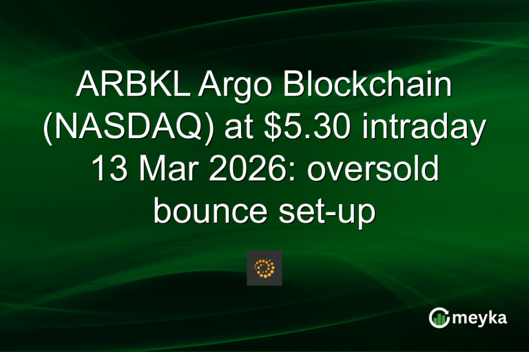 ARBKL Argo Blockchain (NASDAQ) at $5.30 intraday 13 Mar 2026: oversold bounce set-up
