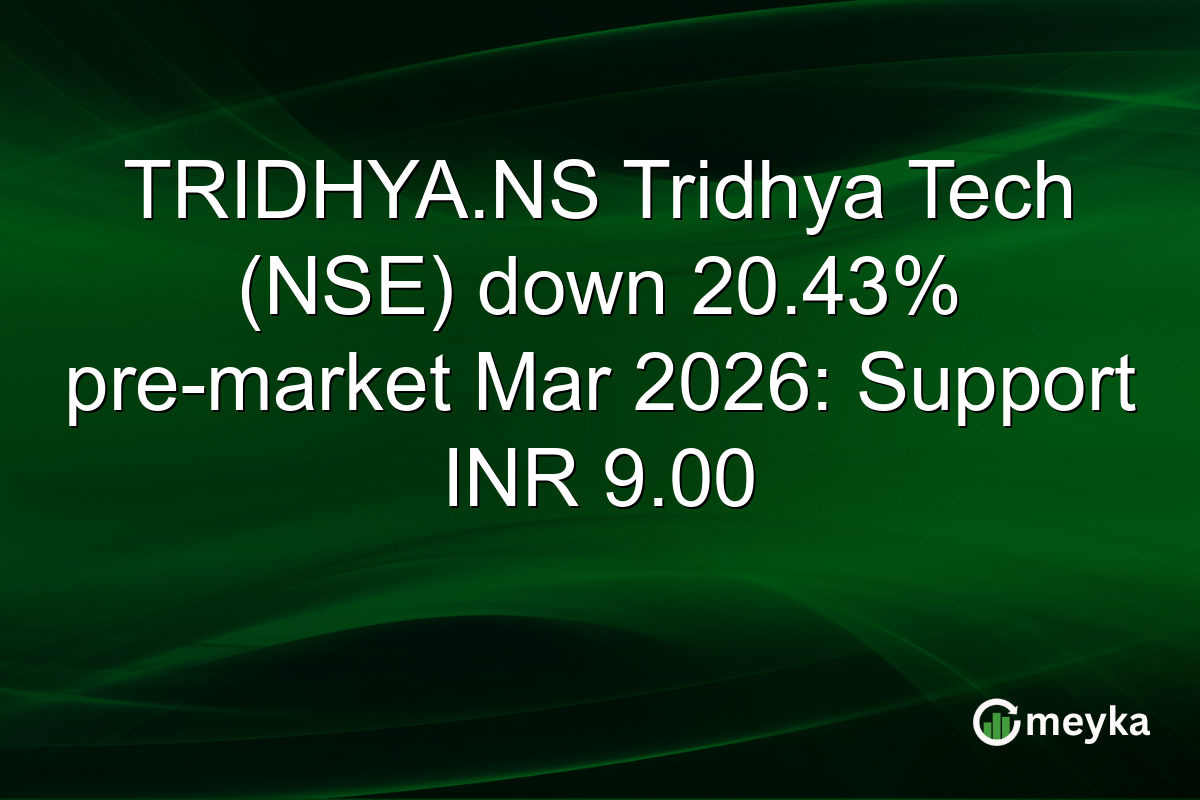 TRIDHYA.NS Tridhya Tech (NSE) down 20.43% pre-market Mar 2026: Support INR 9.00