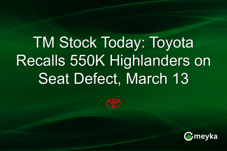 TM Stock Today: Toyota Recalls 550K Highlanders on Seat Defect, March 13