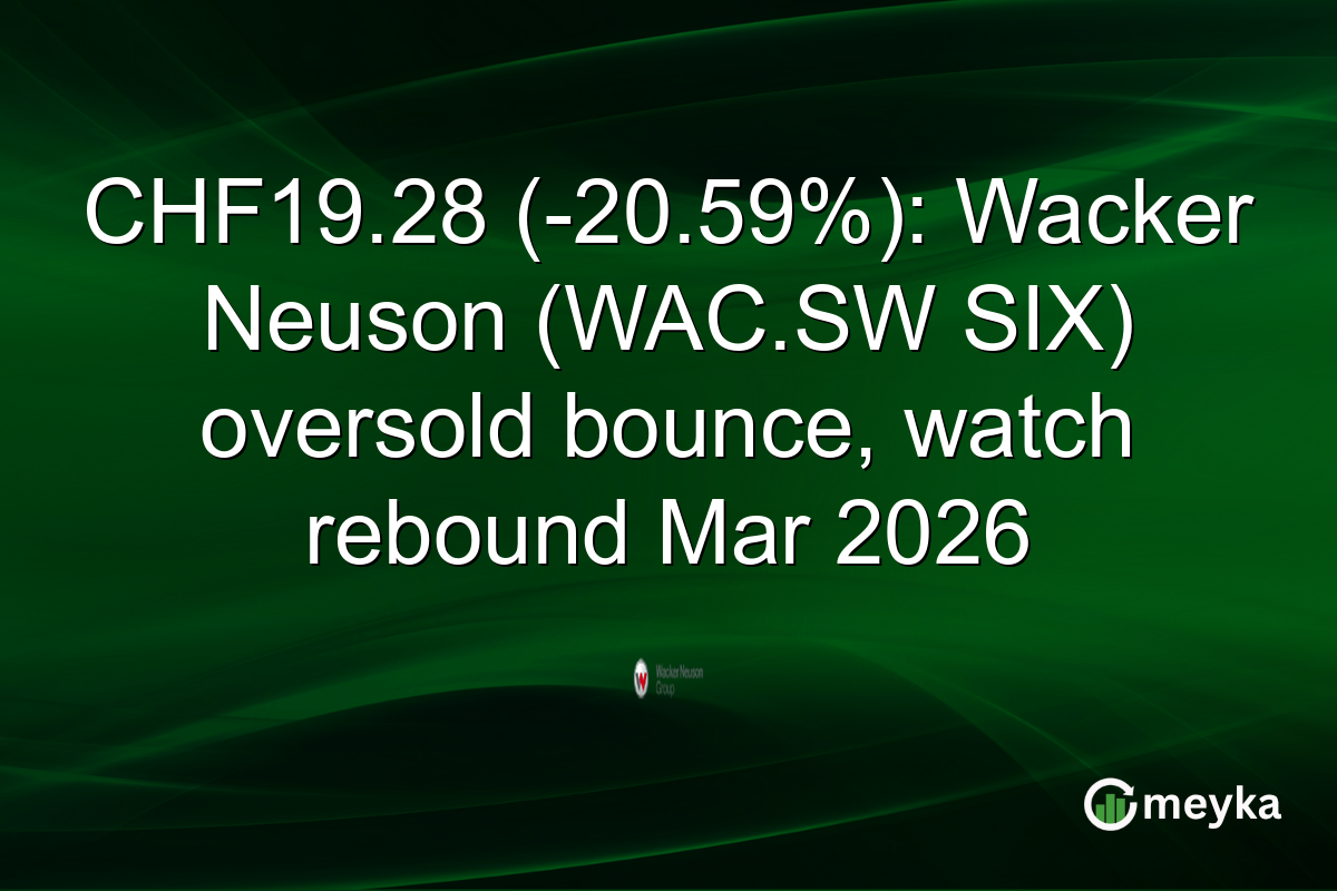 CHF19.28 (-20.59%): Wacker Neuson (WAC.SW SIX) oversold bounce, watch rebound Mar 2026