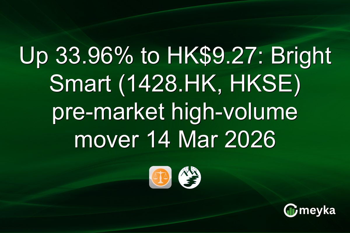 Up 33.96% to HK$9.27: Bright Smart (1428.HK, HKSE) pre-market high-volume mover 14 Mar 2026