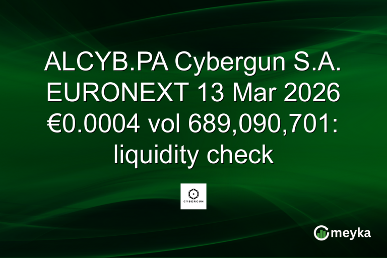 ALCYB.PA Cybergun S.A. EURONEXT 13 Mar 2026 €0.0004 vol 689,090,701: liquidity check