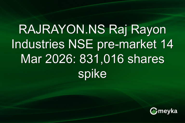 RAJRAYON.NS Raj Rayon Industries NSE pre-market 14 Mar 2026: 831,016 shares spike