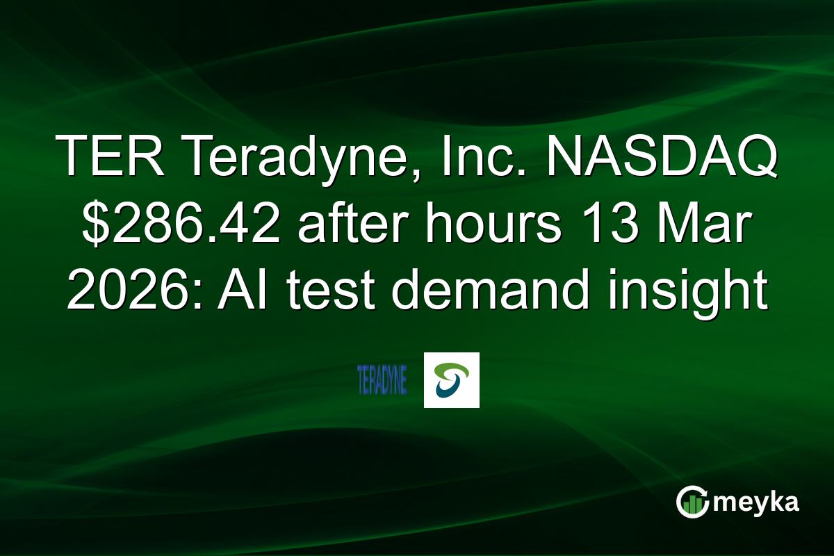 TER Teradyne, Inc. NASDAQ $286.42 after hours 13 Mar 2026: AI test demand insight
