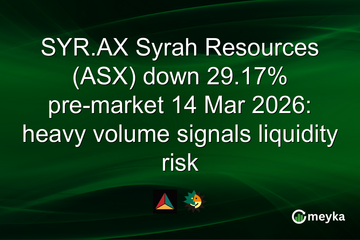 SYR.AX Syrah Resources (ASX) down 29.17% pre-market 14 Mar 2026: heavy volume signals liquidity risk