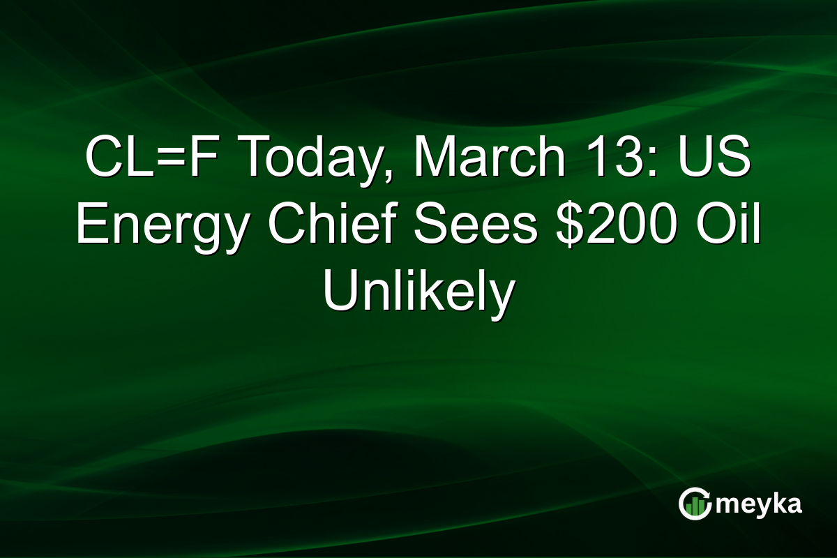 CL=F Today, March 13: US Energy Chief Sees $200 Oil Unlikely