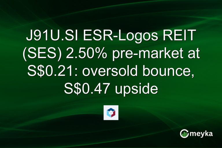 J91U.SI ESR-Logos REIT (SES) 2.50% pre-market at S$0.21: oversold bounce, S$0.47 upside