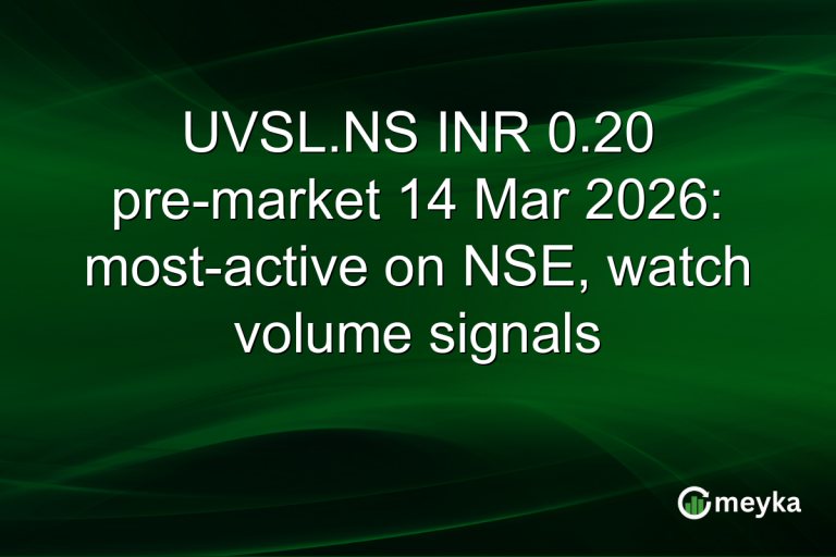 UVSL.NS INR 0.20 pre-market 14 Mar 2026: most-active on NSE, watch volume signals