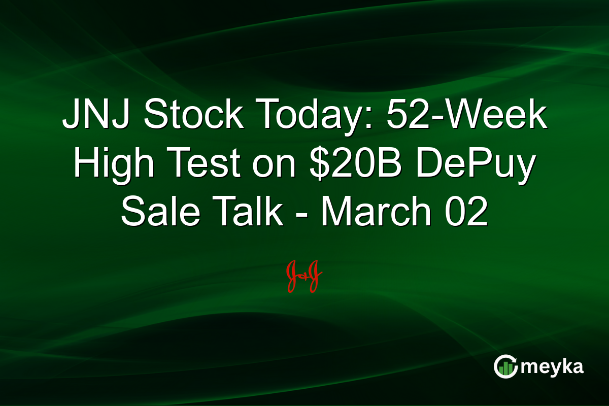 JNJ Stock Today: 52-Week High Test on $20B DePuy Sale Talk - March 02