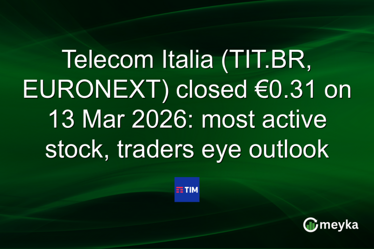 Telecom Italia (TIT.BR, EURONEXT) closed €0.31 on 13 Mar 2026: most active stock, traders eye outlook