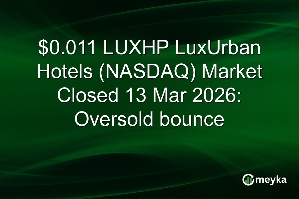 $0.011 LUXHP LuxUrban Hotels (NASDAQ) Market Closed 13 Mar 2026: Oversold bounce