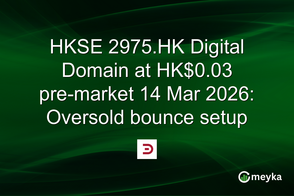 HKSE 2975.HK Digital Domain at HK$0.03 pre-market 14 Mar 2026: Oversold bounce setup