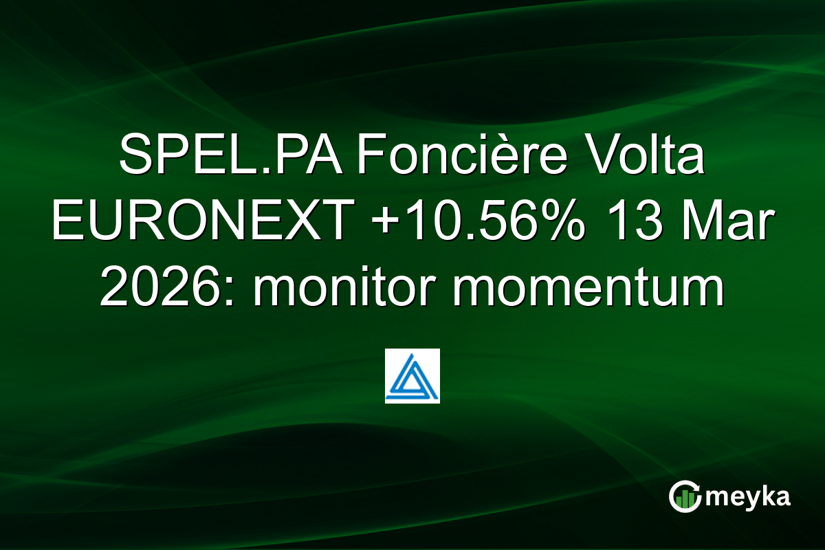 SPEL.PA Foncière Volta EURONEXT +10.56% 13 Mar 2026: monitor momentum