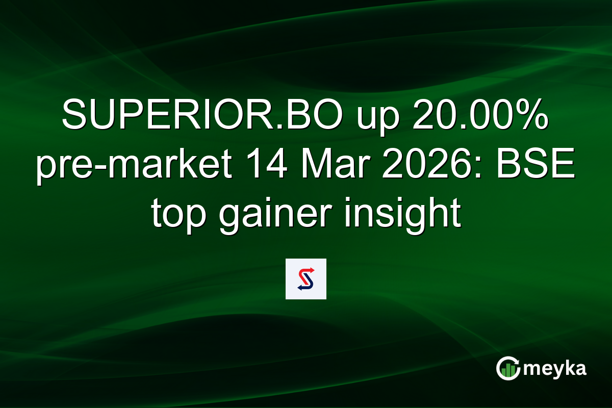 SUPERIOR.BO up 20.00% pre-market 14 Mar 2026: BSE top gainer insight