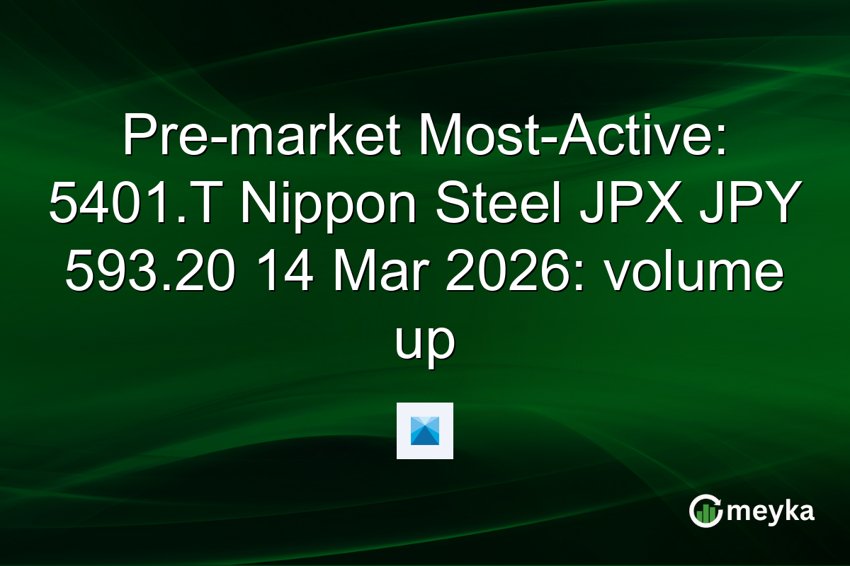 Pre-market Most-Active: 5401.T Nippon Steel JPX JPY 593.20 14 Mar 2026: volume up