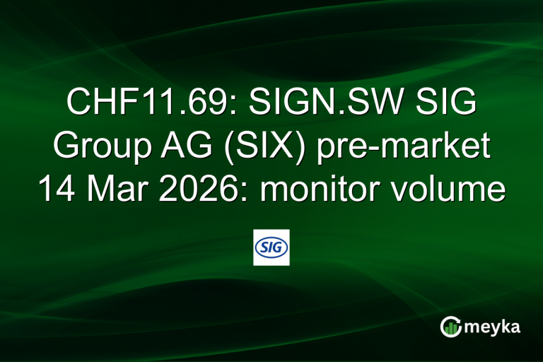 CHF11.69: SIGN.SW SIG Group AG (SIX) pre-market 14 Mar 2026: monitor volume