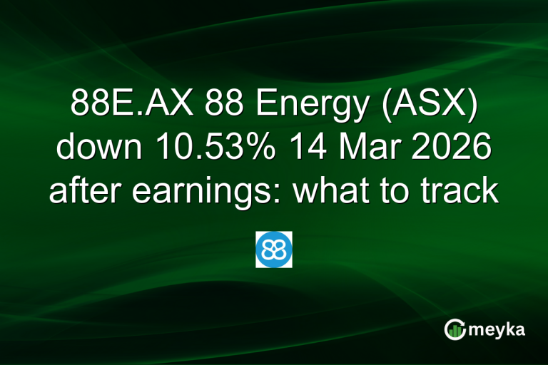 88E.AX 88 Energy (ASX) down 10.53% 14 Mar 2026 after earnings: what to track