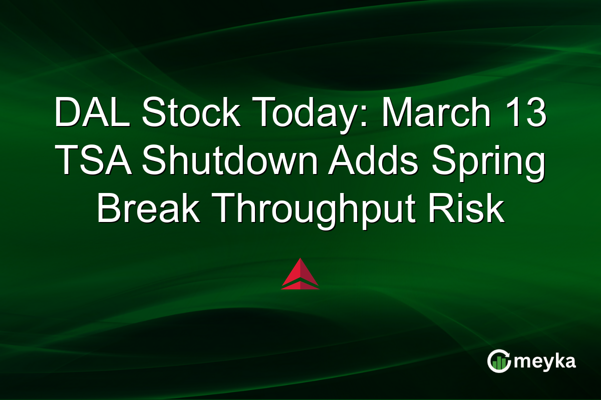 DAL Stock Today: March 13 TSA Shutdown Adds Spring Break Throughput Risk