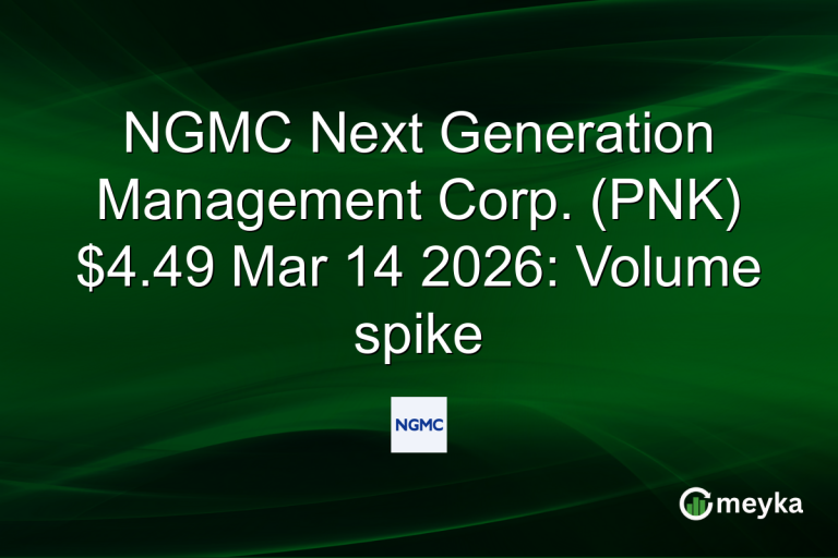 NGMC Next Generation Management Corp. (PNK) $4.49 Mar 14 2026: Volume spike