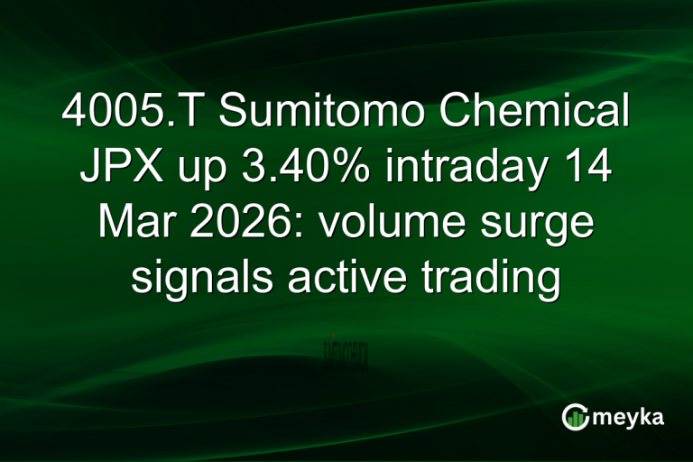 4005.T Sumitomo Chemical JPX up 3.40% intraday 14 Mar 2026: volume surge signals active trading