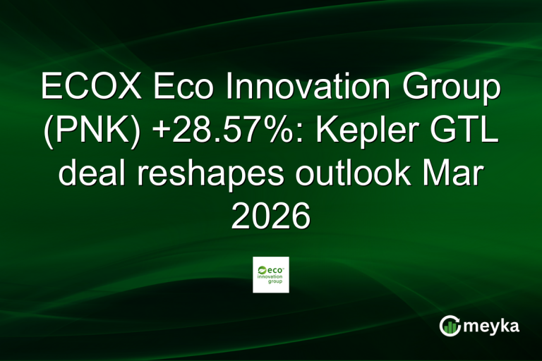 ECOX Eco Innovation Group (PNK) +28.57%: Kepler GTL deal reshapes outlook Mar 2026