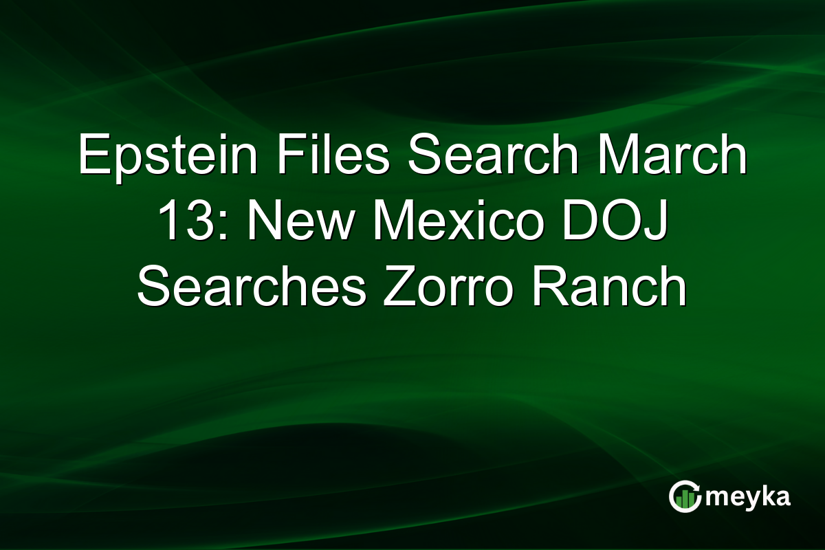 Epstein Files Search March 13: New Mexico DOJ Searches Zorro Ranch
