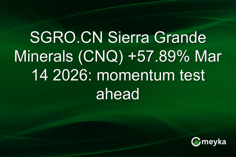 SGRO.CN Sierra Grande Minerals (CNQ) +57.89% Mar 14 2026: momentum test ahead