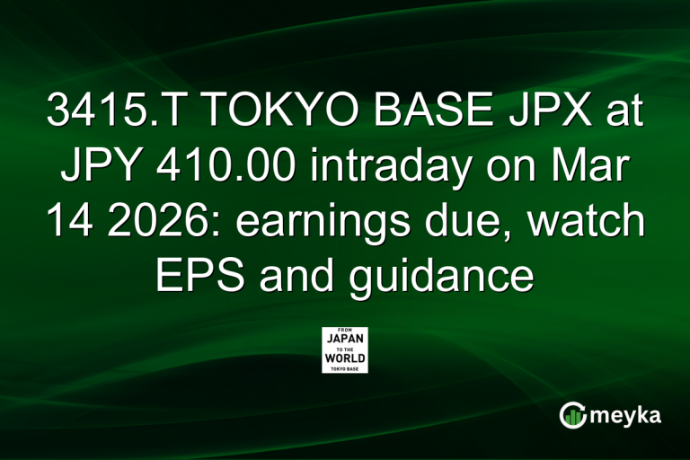 3415.T TOKYO BASE JPX at JPY 410.00 intraday on Mar 14 2026: earnings due, watch EPS and guidance