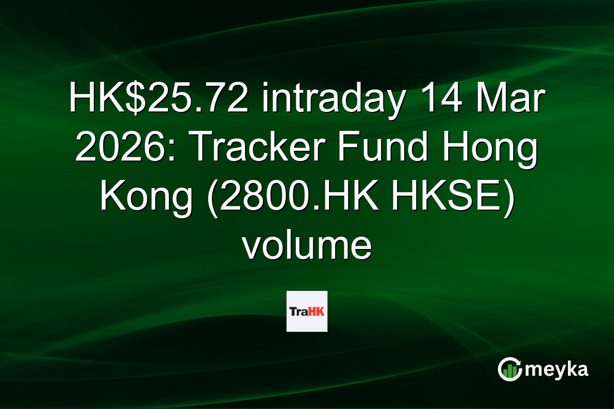 HK$25.72 intraday 14 Mar 2026: Tracker Fund Hong Kong (2800.HK HKSE) volume