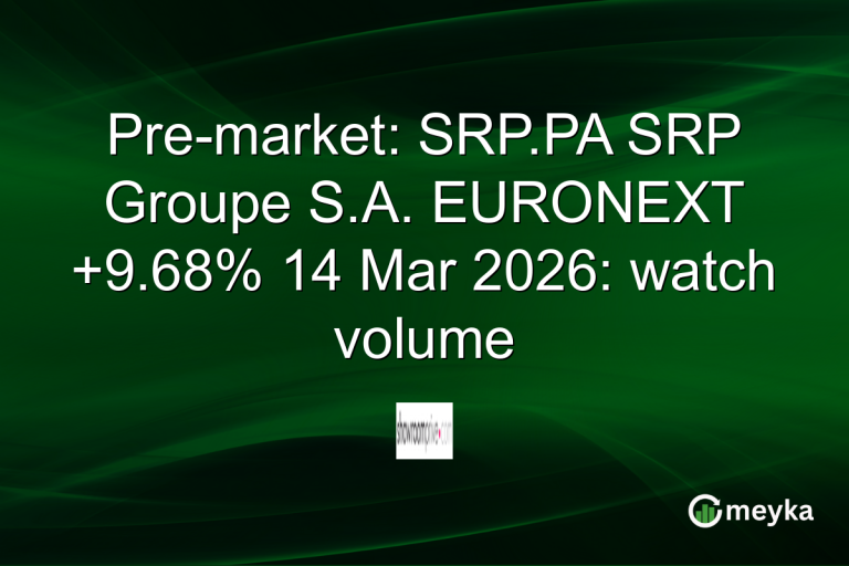 Pre-market: SRP.PA SRP Groupe S.A. EURONEXT +9.68% 14 Mar 2026: watch volume