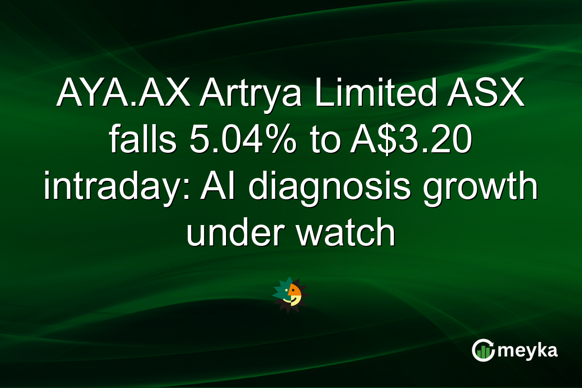AYA.AX Artrya Limited ASX falls 5.04% to A$3.20 intraday: AI diagnosis growth under watch