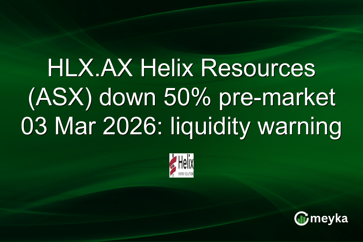 HLX.AX Helix Resources (ASX) down 50% pre-market 03 Mar 2026: liquidity warning