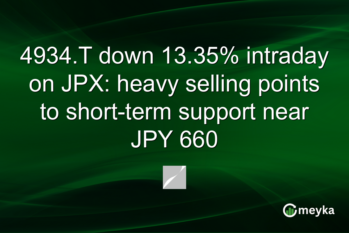4934.T down 13.35% intraday on JPX: heavy selling points to short-term support near JPY 660