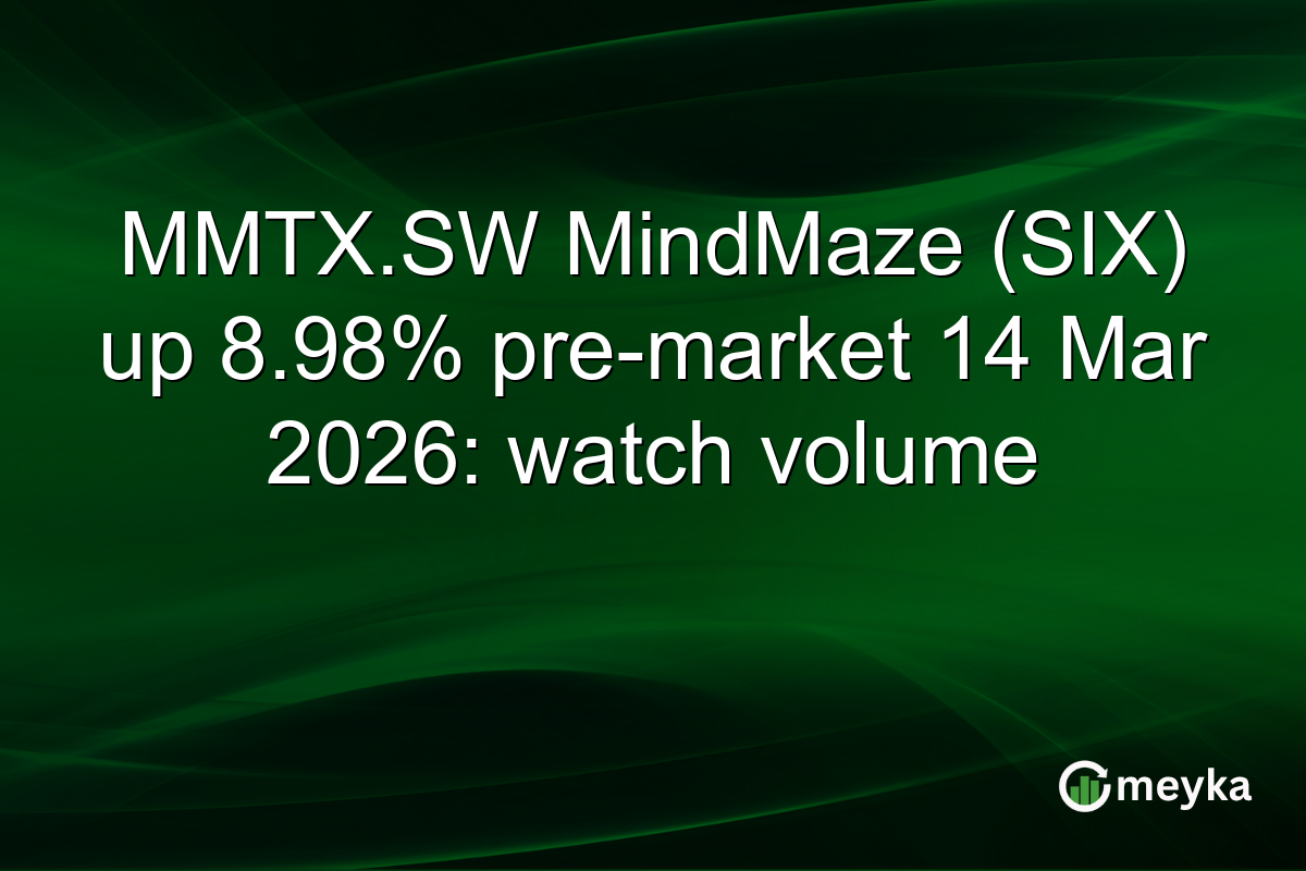 MMTX.SW MindMaze (SIX) up 8.98% pre-market 14 Mar 2026: watch volume