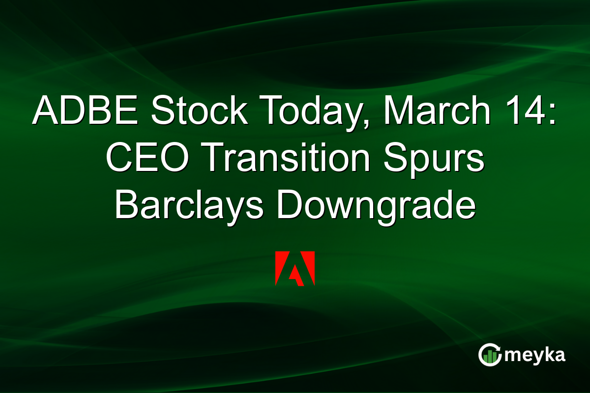 ADBE Stock Today, March 14: CEO Transition Spurs Barclays Downgrade