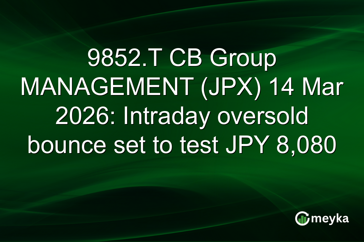 9852.T CB Group MANAGEMENT (JPX) 14 Mar 2026: Intraday oversold bounce set to test JPY 8,080