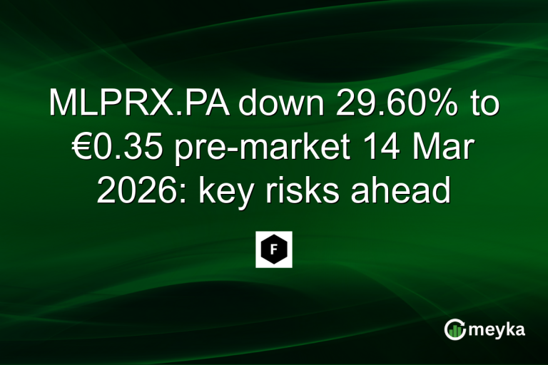 MLPRX.PA down 29.60% to €0.35 pre-market 14 Mar 2026: key risks ahead