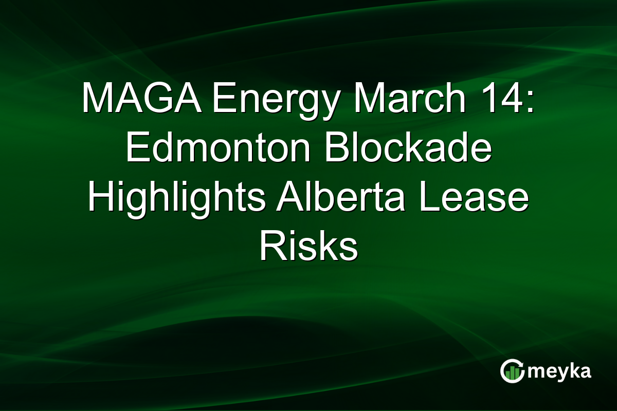MAGA Energy March 14: Edmonton Blockade Highlights Alberta Lease Risks