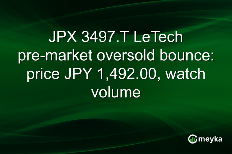 JPX 3497.T LeTech pre-market oversold bounce: price JPY 1,492.00, watch volume