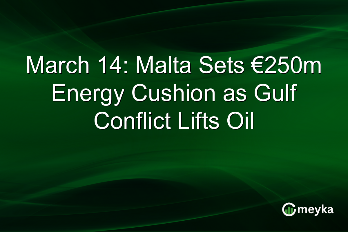 March 14: Malta Sets €250m Energy Cushion as Gulf Conflict Lifts Oil