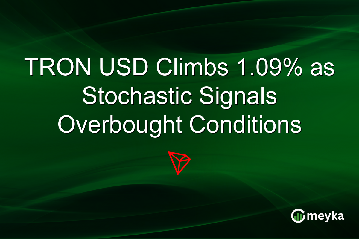 TRON USD Climbs 1.09% as Stochastic Signals Overbought Conditions