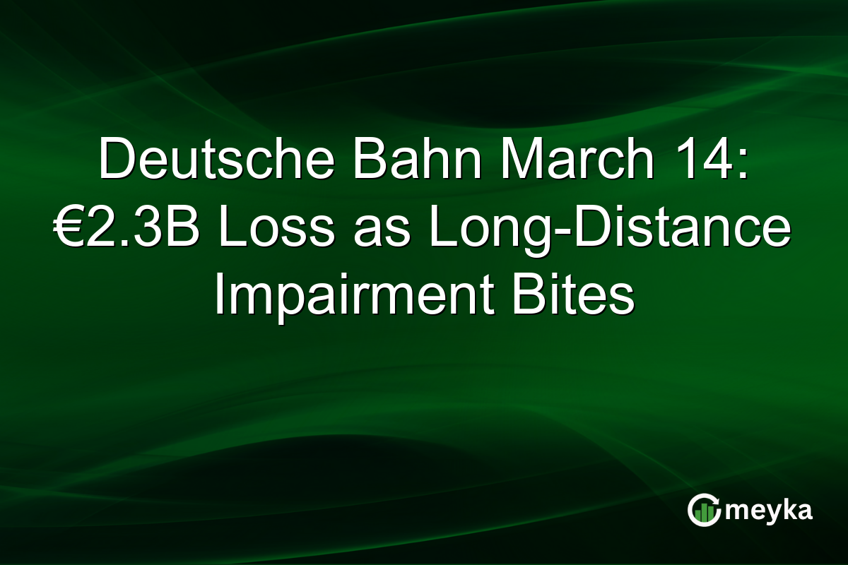Deutsche Bahn March 14: €2.3B Loss as Long-Distance Impairment Bites