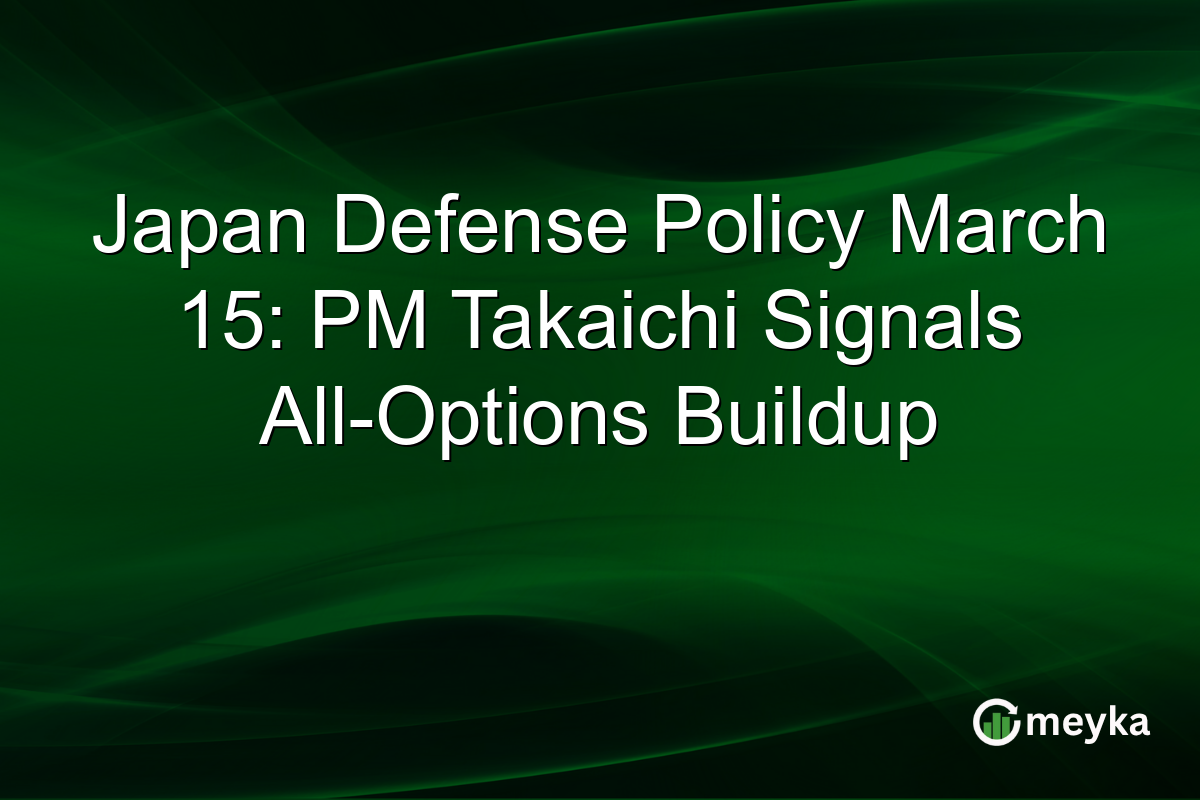 Japan Defense Policy March 15: PM Takaichi Signals All-Options Buildup