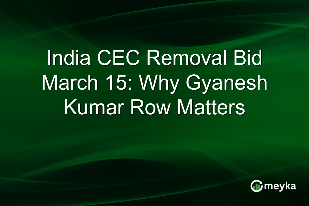 India CEC Removal Bid March 15: Why Gyanesh Kumar Row Matters