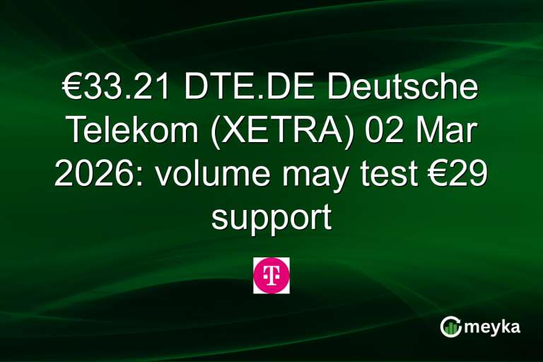 €33.21 DTE.DE Deutsche Telekom (XETRA) 02 Mar 2026: volume may test €29 support