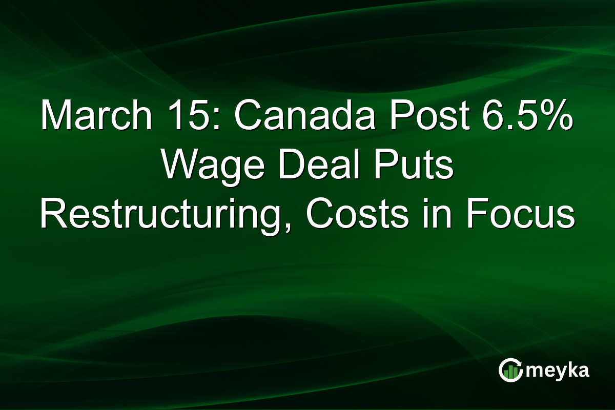March 15: Canada Post 6.5% Wage Deal Puts Restructuring, Costs in Focus