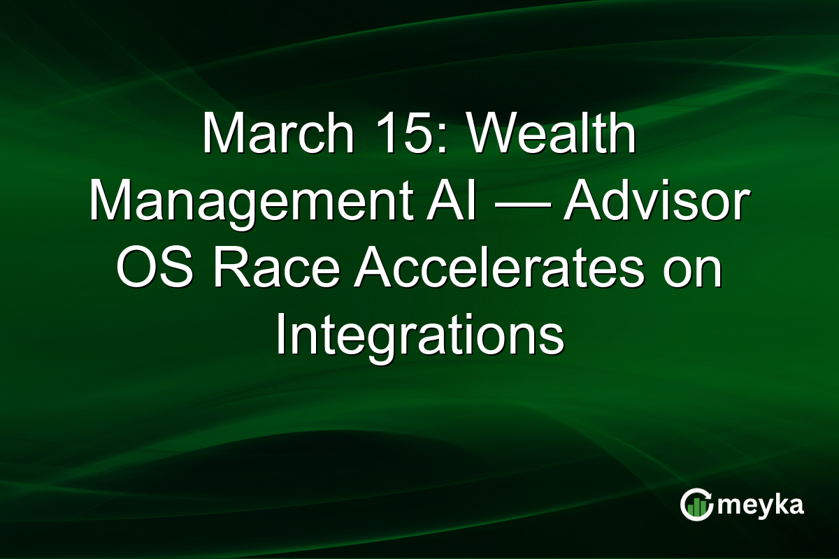 March 15: Wealth Management AI — Advisor OS Race Accelerates on Integrations